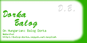 dorka balog business card